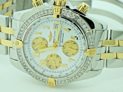 Breitling Chronomat Evolution Automatic Unisex Watch Gold/Steel Case With Gold/Steel Strap Authentic Luxury Timepiece