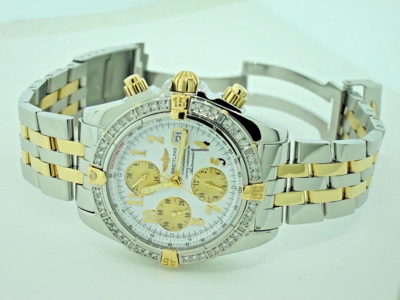 Breitling Chronomat Evolution Automatic Unisex Watch Gold/Steel Case With Gold/Steel Strap Authentic Luxury Timepiece