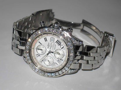 Breitling Chronomat Evolution Automatic Unisex Watch With Steel Case and Strap Authentic Luxury Timepiece