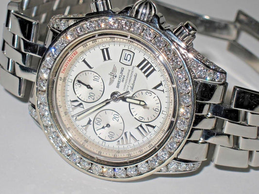 Breitling Chronomat Evolution Automatic Men's Watch With Steel Case and Strap Authentic Luxury Timepiece