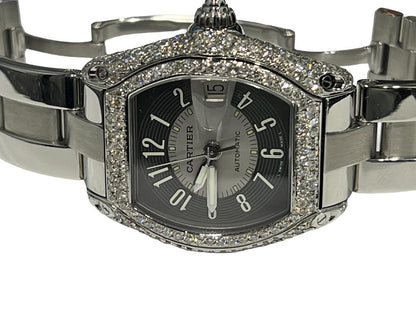 Cartier Roadster Automatic Men's Watch With Steel Case and Strap Authentic Luxury Timepiece