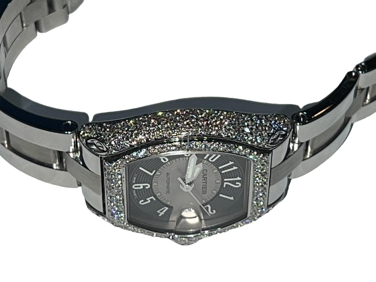 Cartier Roadster Automatic Men's Watch With Steel Case and Strap Authentic Luxury Timepiece