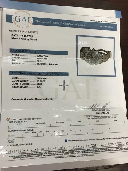 Breitling Chronomat Evolution Automatic Unisex Watch With Steel Case and Strap Authentic Luxury Timepiece