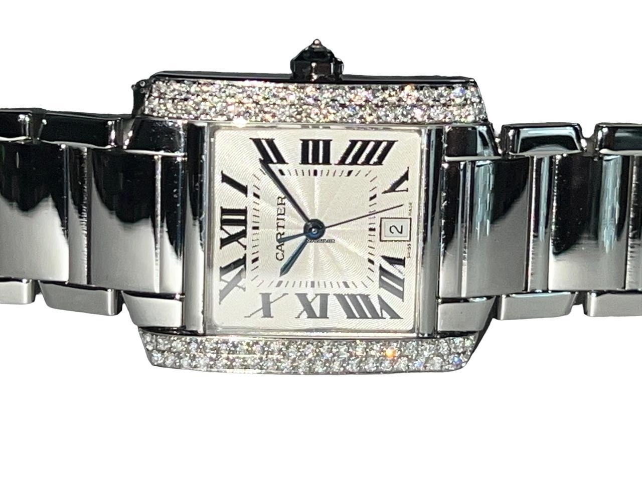 Cartier Tank Française Automatic Men's Watch With Steel Case and Strap Authentic Luxury Timepiece