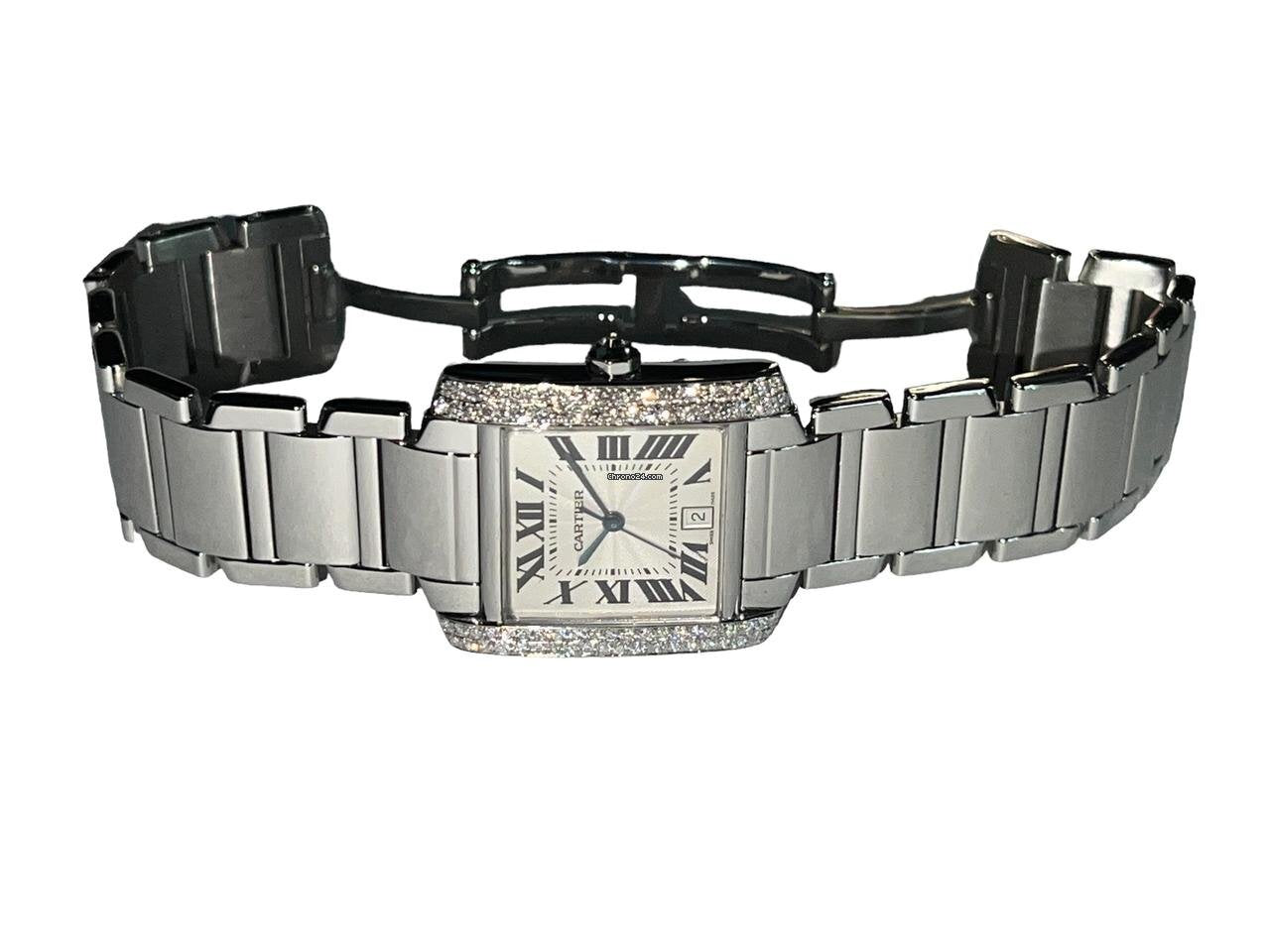 Cartier Tank Française Automatic Men's Watch With Steel Case and Strap Authentic Luxury Timepiece