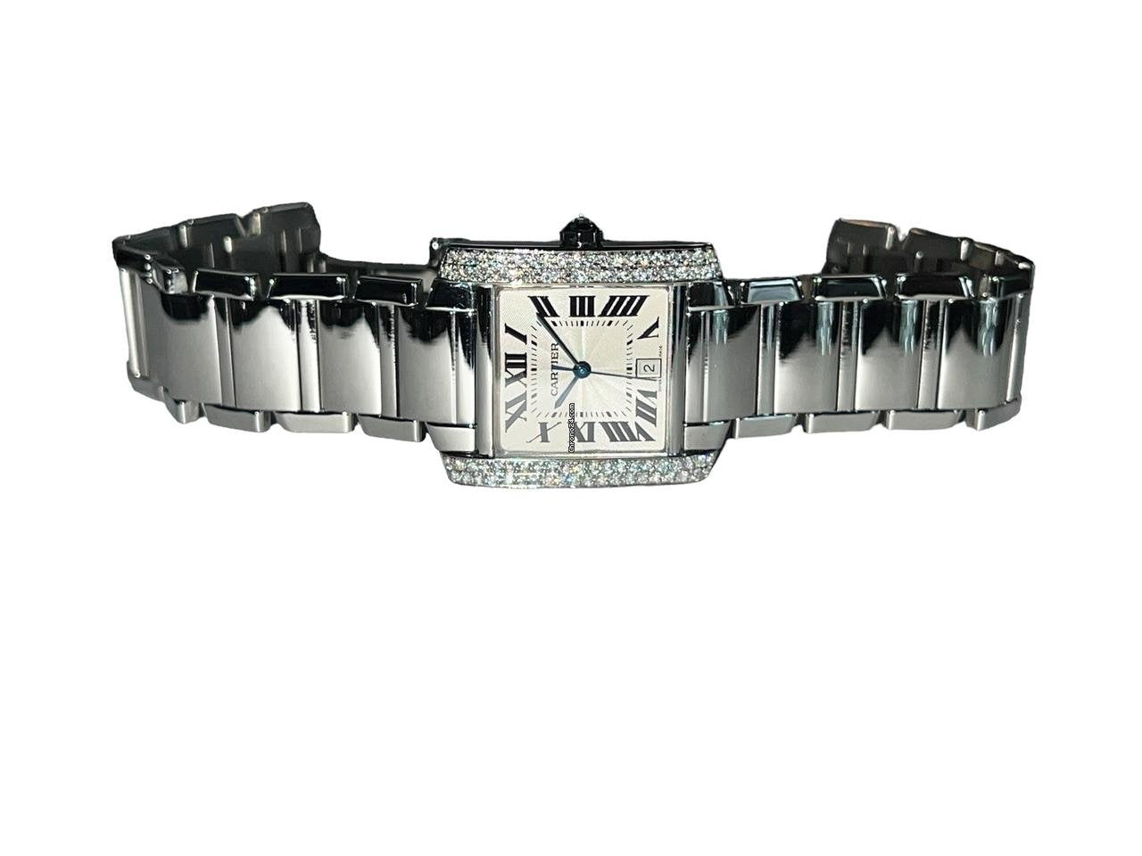 Cartier Tank Française Automatic Men's Watch With Steel Case and Strap Authentic Luxury Timepiece