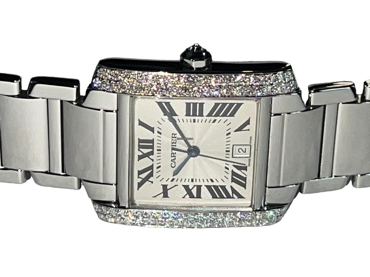 Cartier Tank Française Automatic Men's Watch With Steel Case and Strap Authentic Luxury Timepiece