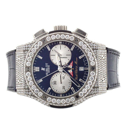 Hublot Classic Fusion Chronograph Automatic Men's Watch Titanium Case With Leather Strap Authentic Luxury Timepiece