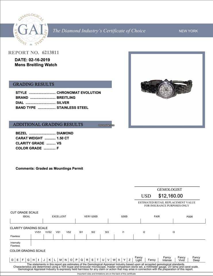 Breitling Chronomat Evolution Automatic Unisex Watch With Steel Case and Strap Authentic Luxury Timepiece