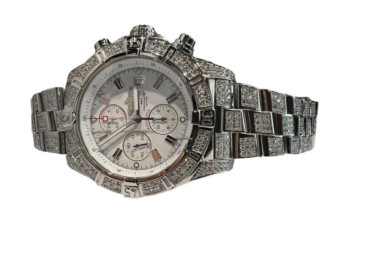 Breitling Super Avenger Automatic Unisex Watch With Steel Case and Strap Authentic Luxury Timepiece