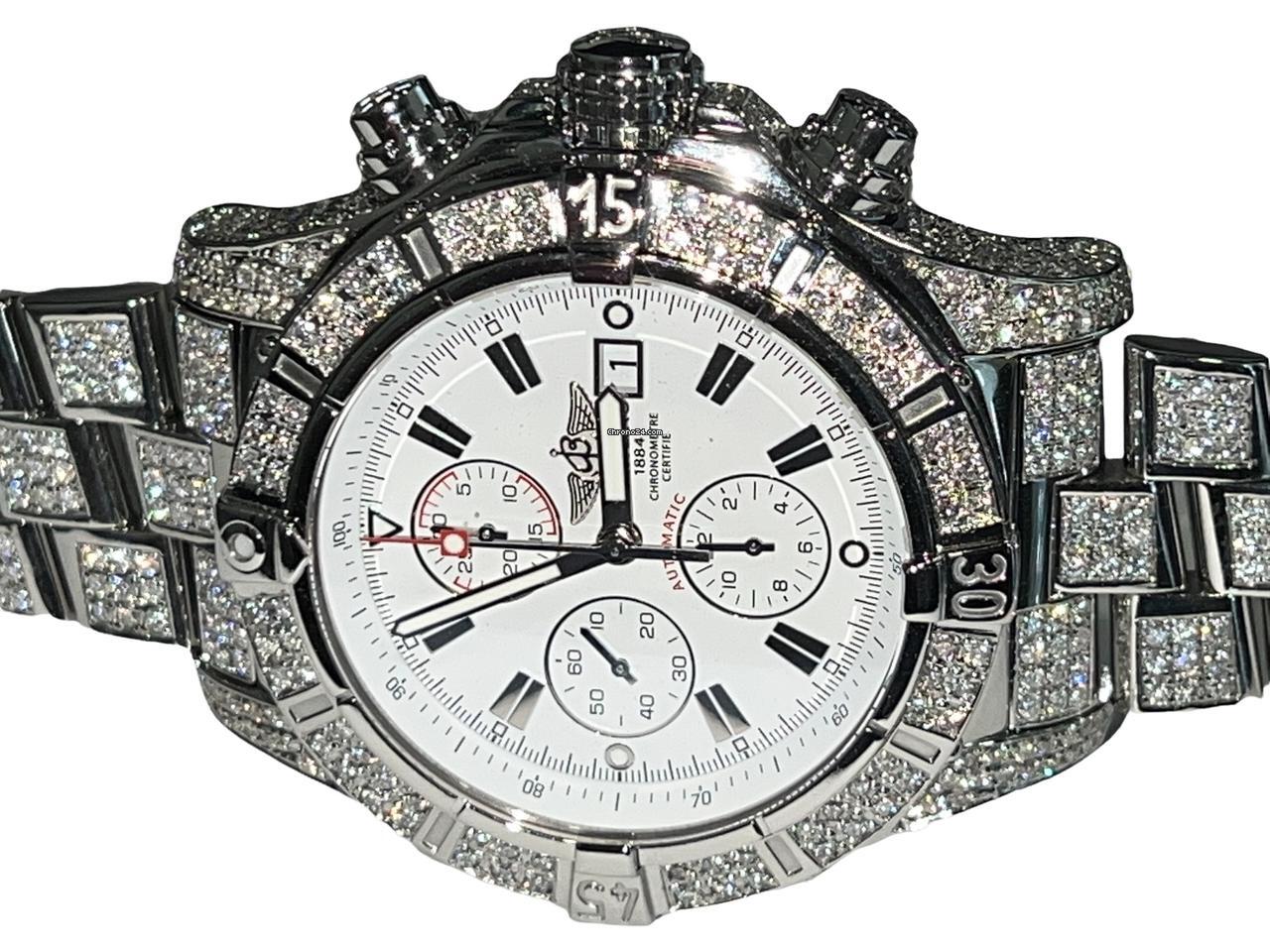Breitling Super Avenger Automatic Unisex Watch With Steel Case and Strap Authentic Luxury Timepiece