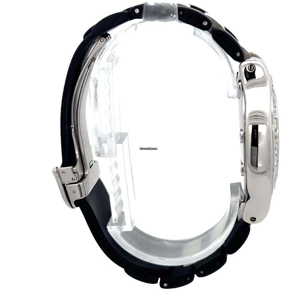 Cartier 21 Chronoscaph Quartz Men's Watch Steel Case With Rubber Strap Authentic Luxury Timepiece