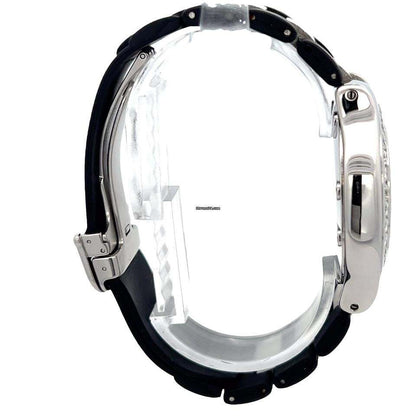 Cartier 21 Chronoscaph Quartz Men's Watch Steel Case With Rubber Strap Authentic Luxury Timepiece