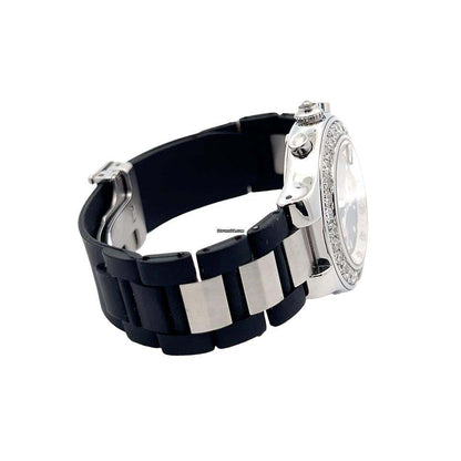 Cartier 21 Chronoscaph Quartz Men's Watch Steel Case With Rubber Strap Authentic Luxury Timepiece