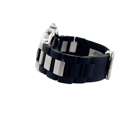 Cartier 21 Chronoscaph Quartz Men's Watch Steel Case With Rubber Strap Authentic Luxury Timepiece