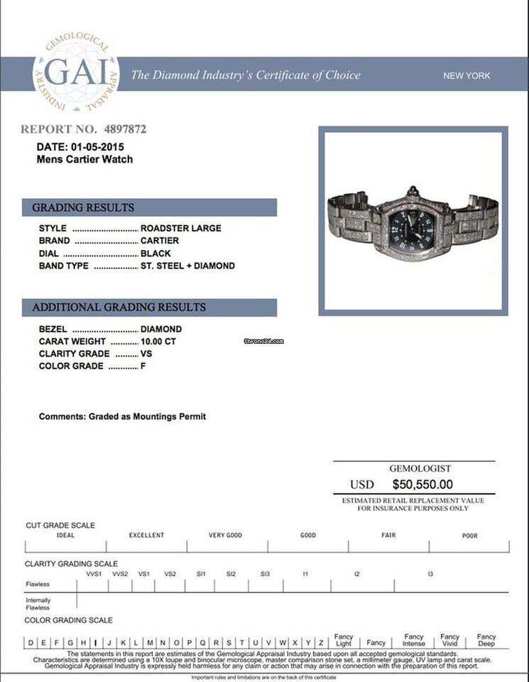 Cartier Roadster Automatic Men's Watch With Steel Case and Strap Authentic Luxury Timepiece