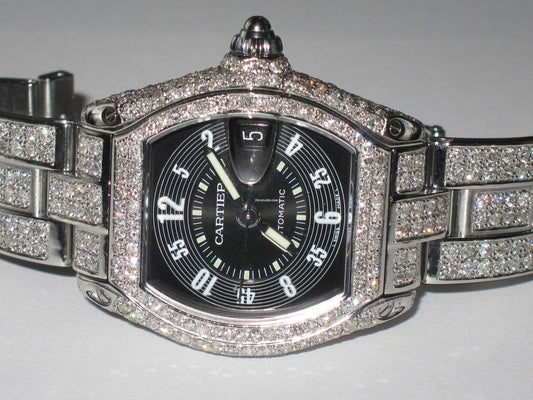 Cartier Roadster Automatic Men's Watch With Steel Case and Strap Authentic Luxury Timepiece