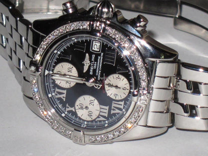 Breitling Chrono Cockpit Automatic Unisex Watch With Steel Case and Strap Authentic Luxury Timepiece