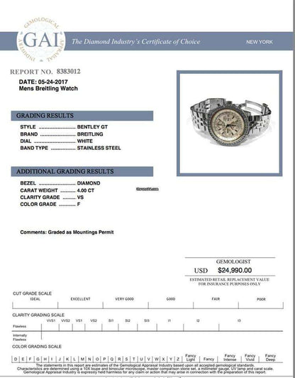 Breitling Bentley GT Automatic Unisex Watch With Steel Case and Strap Authentic Luxury Timepiece