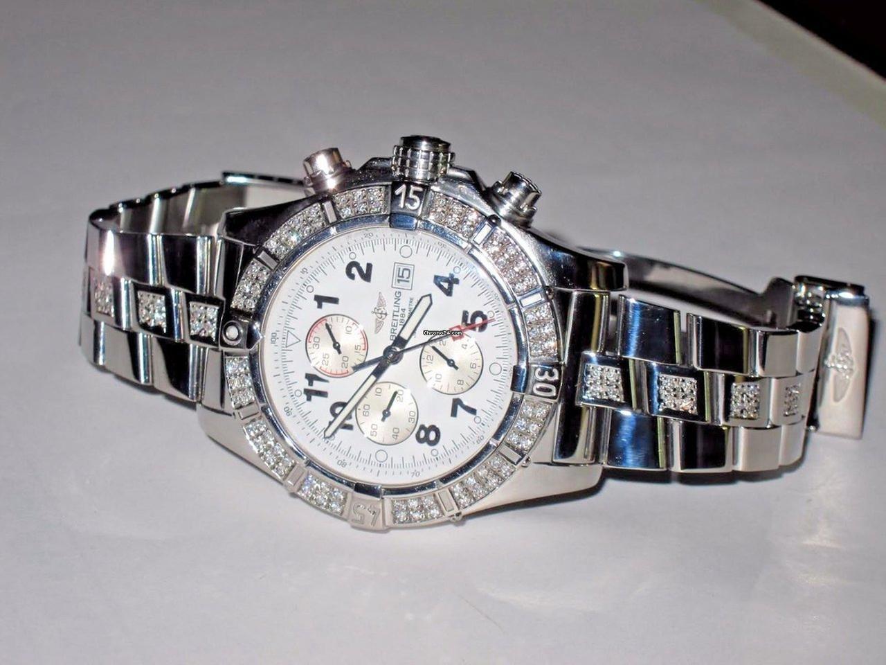 Breitling Super Avenger Automatic Unisex Watch With Steel Case and Strap Authentic Luxury Timepiece