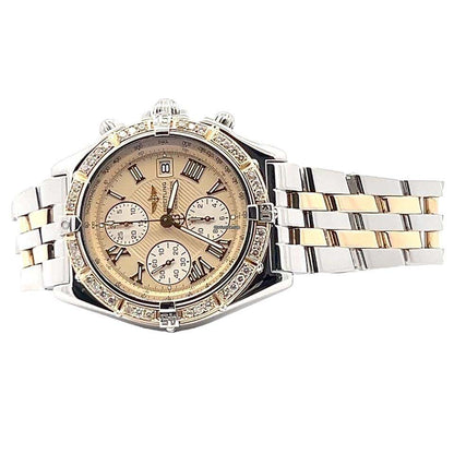 Breitling Windrider Automatic Unisex Watch Steel Case With Gold/Steel Strap Authentic Luxury Timepiece