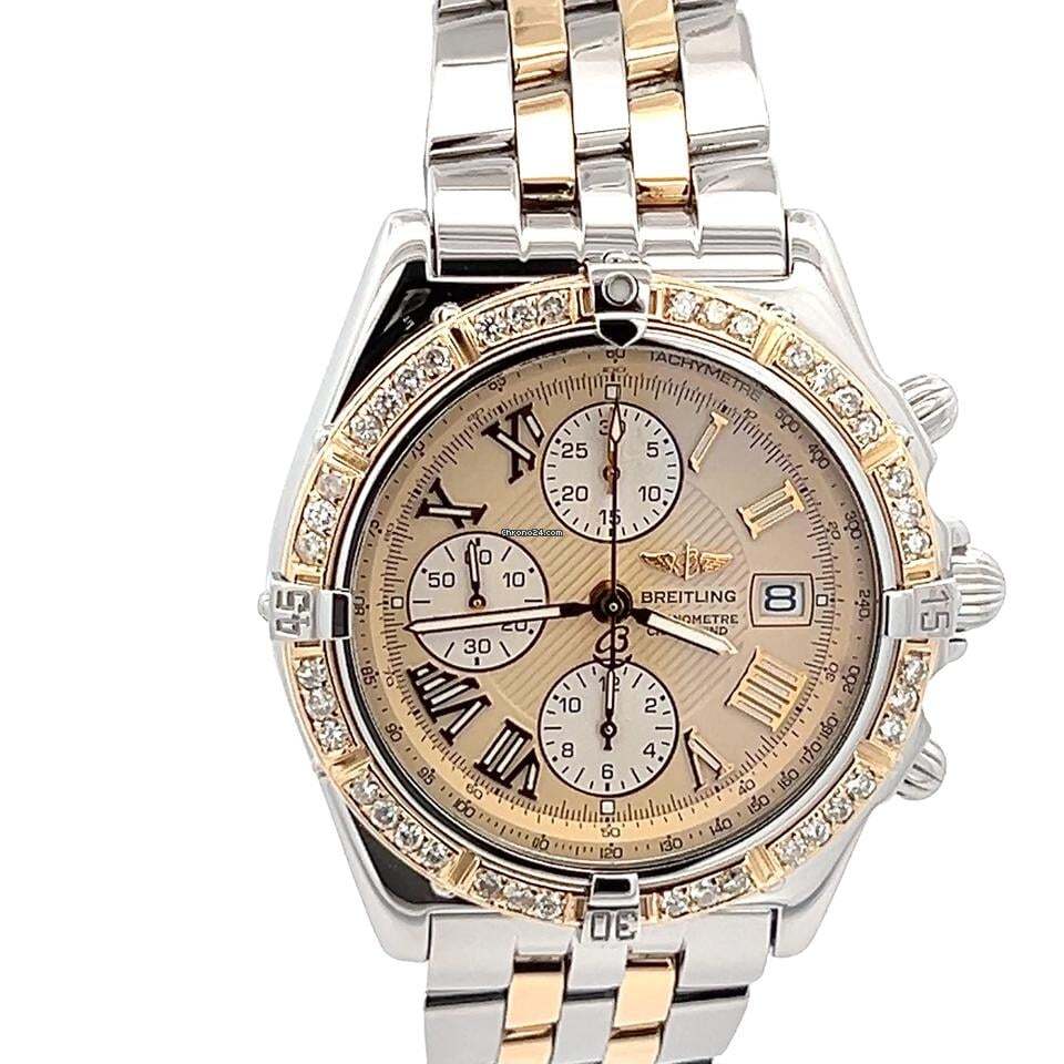 Breitling Windrider Automatic Unisex Watch Steel Case With Gold/Steel Strap Authentic Luxury Timepiece