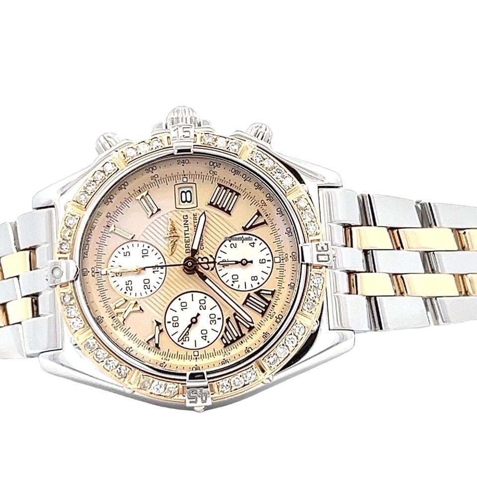 Breitling Windrider Automatic Unisex Watch Steel Case With Gold/Steel Strap Authentic Luxury Timepiece