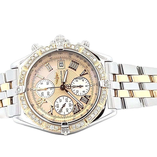 Breitling Windrider Automatic Men's Watch Steel Case With Gold/Steel Strap Authentic Luxury Timepiece