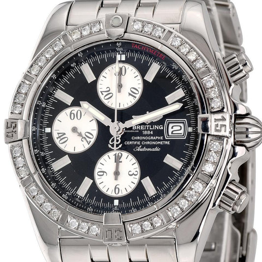 Breitling Chronomat Evolution Automatic Men's Watch With Steel Case and Strap Authentic Luxury Timepiece