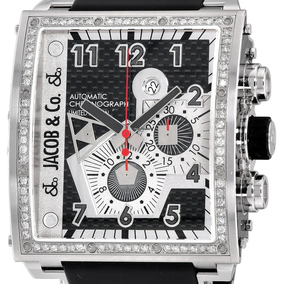 Jacob & Co. Automatic Men's Watch Steel Case With Rubber Strap Authentic Luxury Timepiece