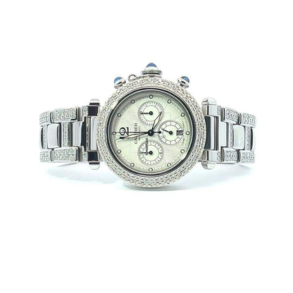Cartier Pasha Automatic Men's Watch With Steel Case and Strap Authentic Luxury Timepiece