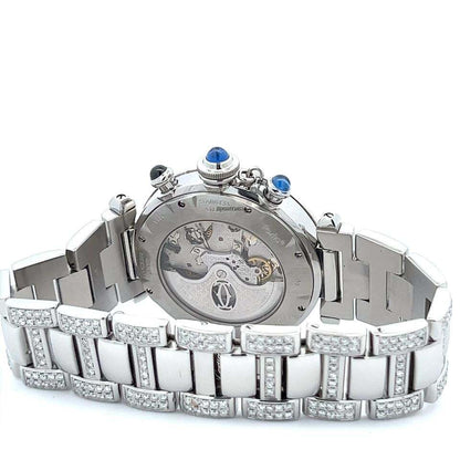 Cartier Pasha Automatic Men's Watch With Steel Case and Strap Authentic Luxury Timepiece