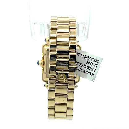 Chopard Happy Sport Quartz Women's Watch With Yellow Gold Case and Strap Authentic Luxury Timepiece