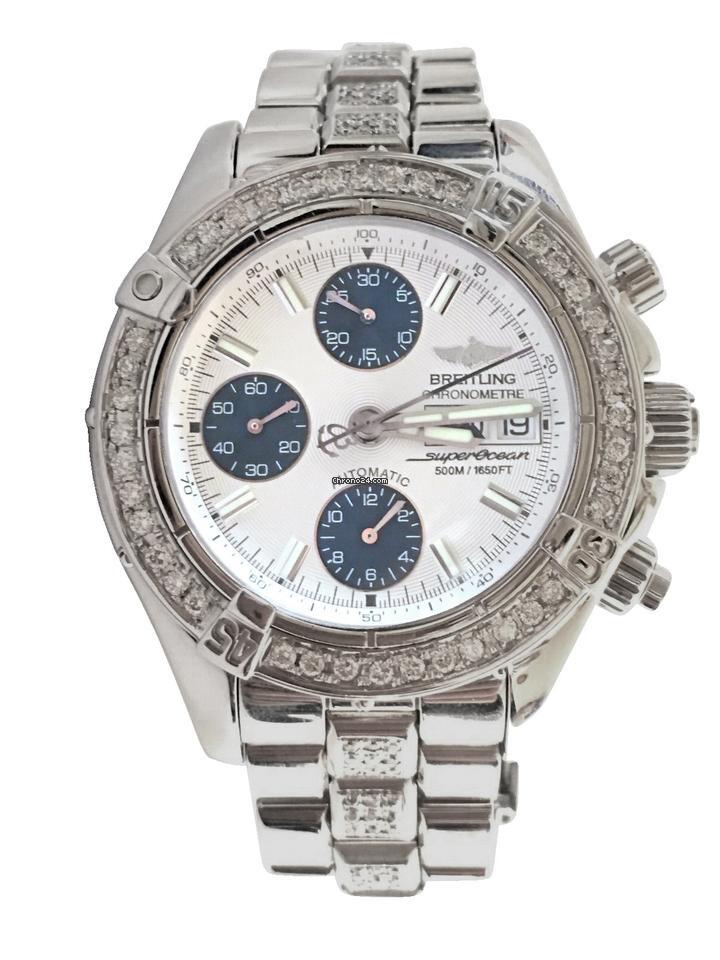 Breitling Superocean Chronograph II Automatic Unisex Watch With Steel Case and Strap Authentic Luxury Timepiece