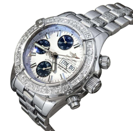 Breitling Superocean Chronograph II Automatic Men's Watch With Steel Case and Strap Authentic Luxury Timepiece