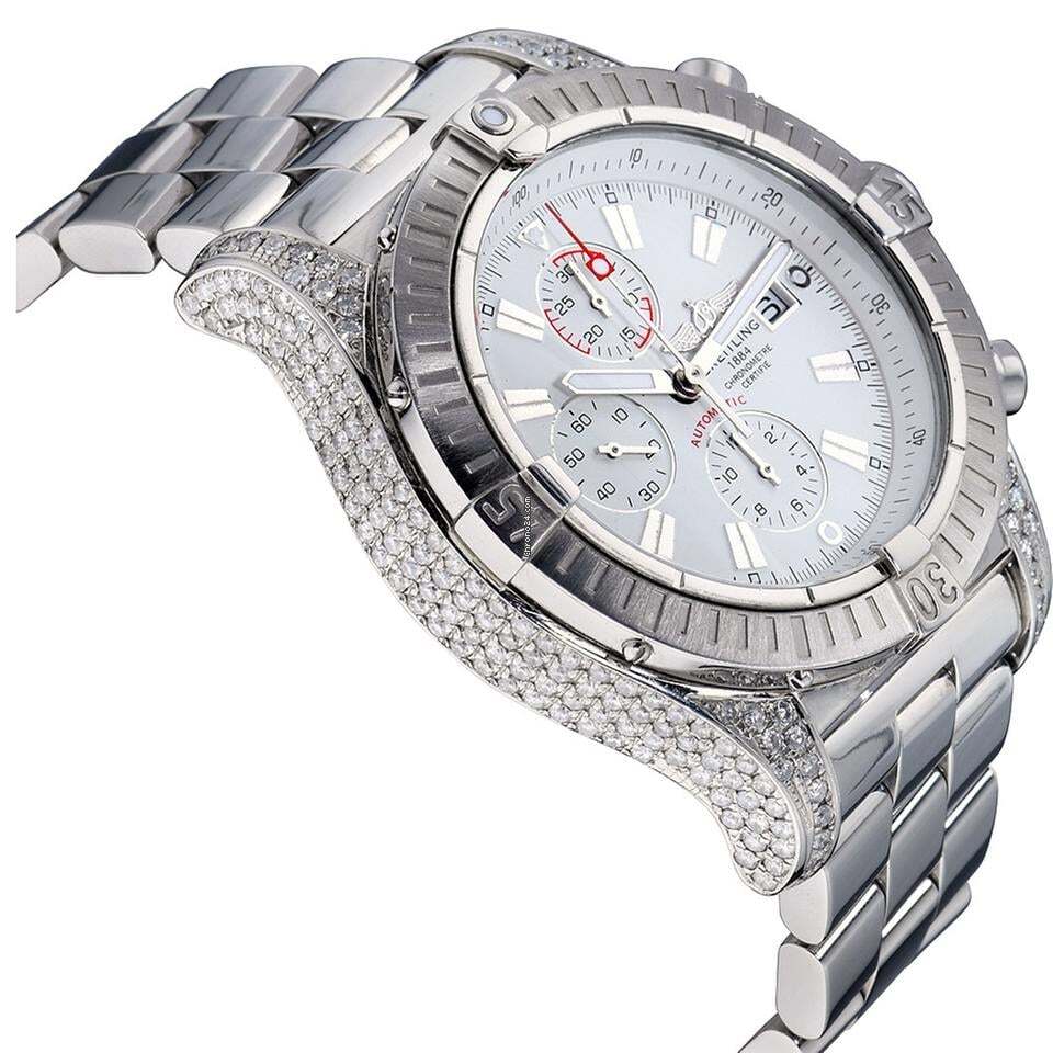 Breitling Super Avenger Automatic Unisex Watch With Steel Case and Strap Authentic Luxury Timepiece