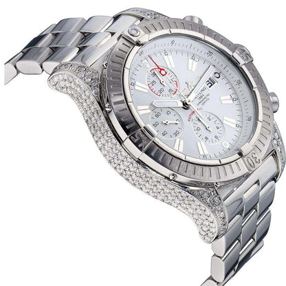 Breitling Super Avenger Automatic Unisex Watch With Steel Case and Strap Authentic Luxury Timepiece