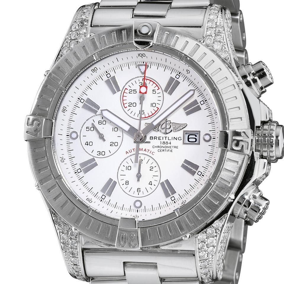 Breitling Super Avenger Automatic Unisex Watch With Steel Case and Strap Authentic Luxury Timepiece