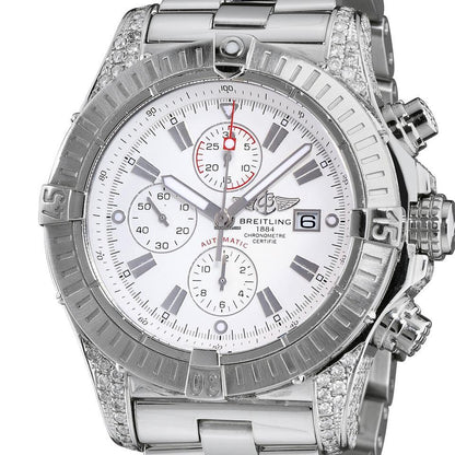 Breitling Super Avenger Automatic Unisex Watch With Steel Case and Strap Authentic Luxury Timepiece