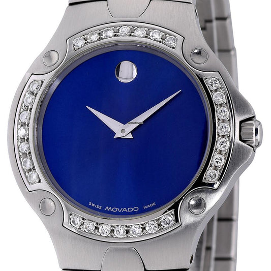 Movado Sports Edition Quartz Men's Watch With Steel Case and Strap Authentic Luxury Timepiece