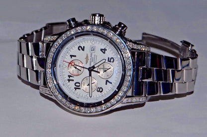 Breitling Super Avenger Automatic Unisex Watch With Steel Case and Strap Authentic Luxury Timepiece