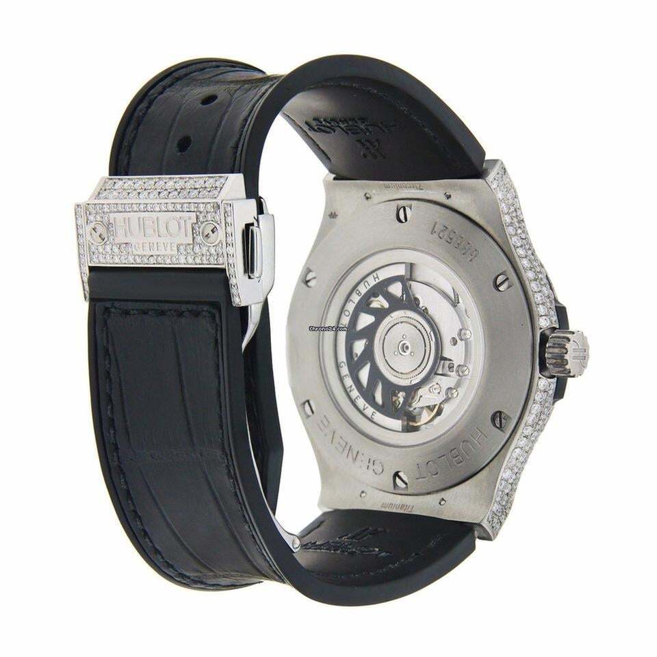 Hublot Classic Fusion Automatic Men's Watch Titanium Case With Leather Strap Authentic Luxury Timepiece