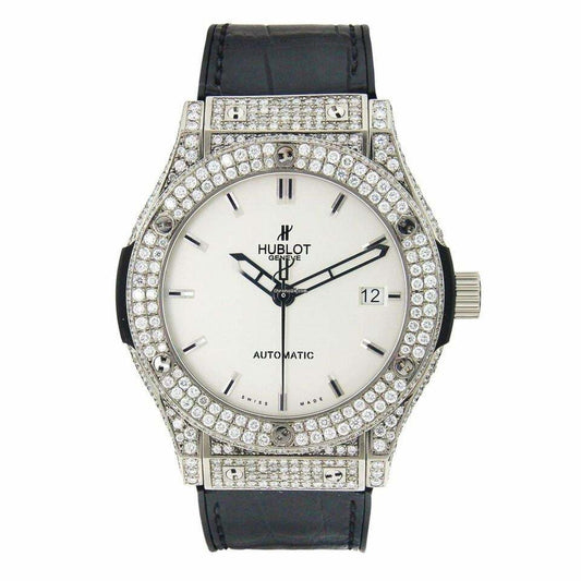 Hublot Classic Fusion Automatic Men's Watch Titanium Case With Leather Strap Authentic Luxury Timepiece