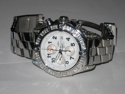 Breitling Super Avenger Automatic Unisex Watch With Steel Case and Strap Authentic Luxury Timepiece