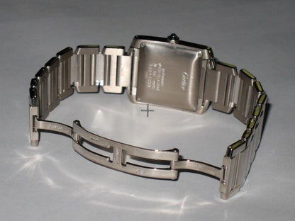 Cartier Tank Française Automatic Men's Watch With White Gold Case and Strap Authentic Luxury Timepiece