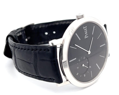 Piaget Altiplano Manual winding Men's Watch White Gold Case With Leather Strap Authentic Luxury Timepiece