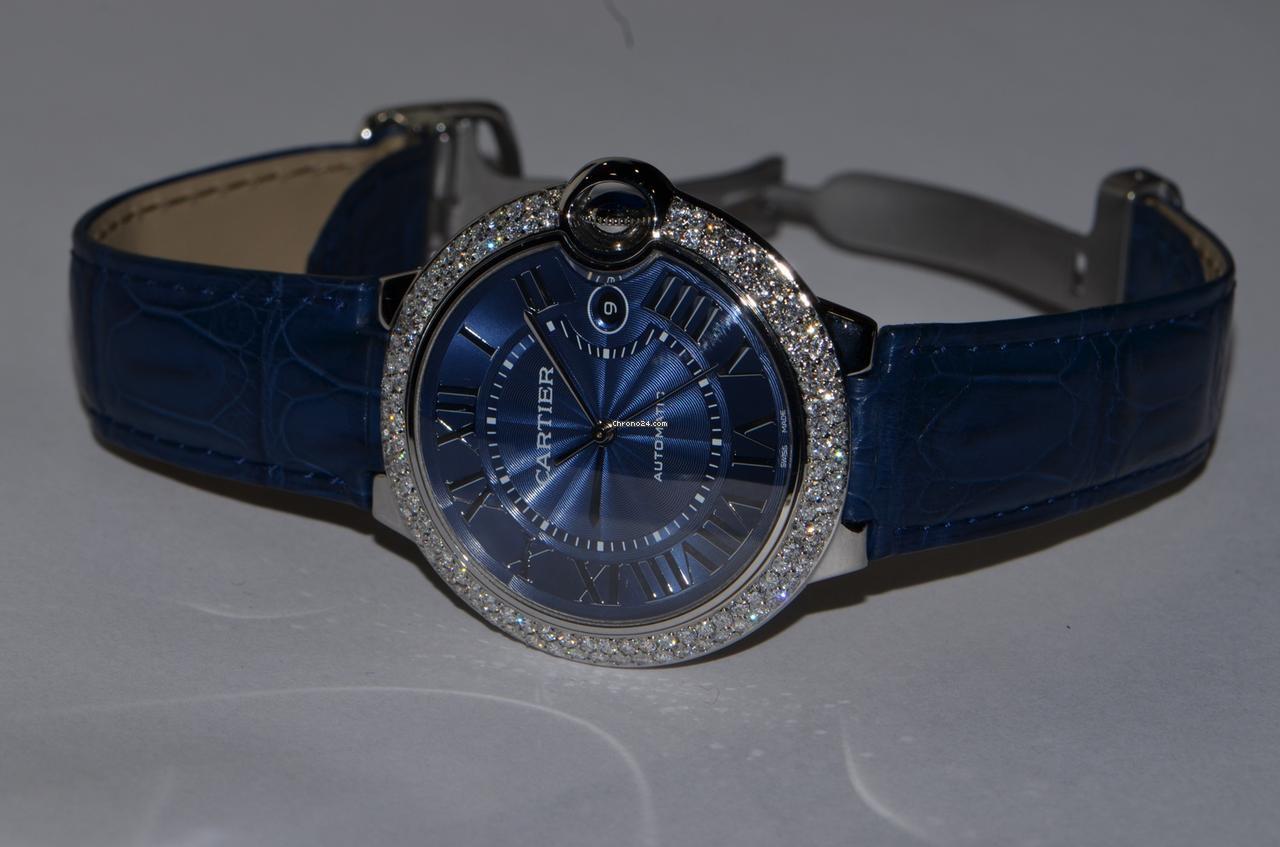 Cartier Ballon Bleu 42mm Automatic Men's Watch Steel Case With Leather Strap Authentic Luxury Timepiece