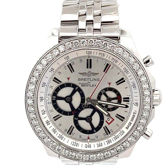 Breitling Bentley Barnato Automatic Men's Watch With Steel Case and Strap Authentic Luxury Timepiece