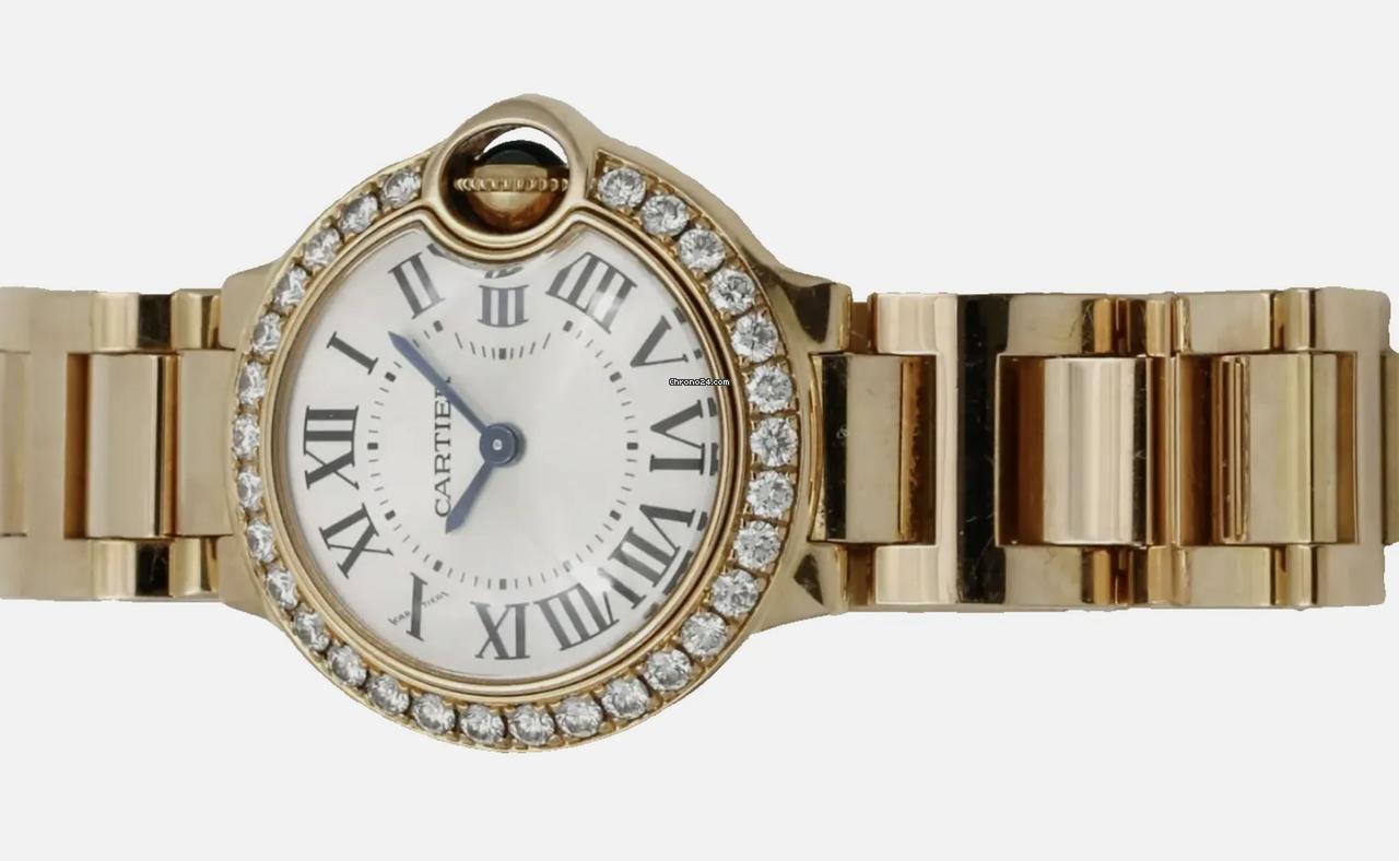 Cartier Ballon Bleu Quartz Women's Watch With Yellow Gold Case and Strap Authentic Luxury Timepiece