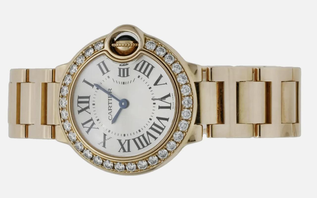 Cartier Ballon Bleu Quartz Women's Watch With Yellow Gold Case and Strap Authentic Luxury Timepiece